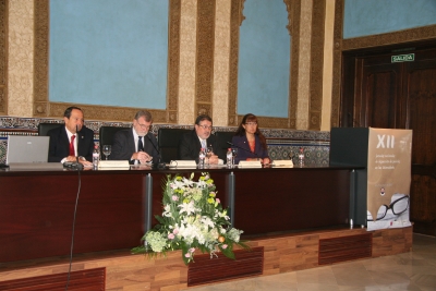 De izq a dcha Jesus Diez, Jose Manuel Roldn, Jose Naranjo  y Maria del Carmen Prez durante la apertura