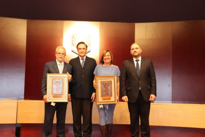 De izqda. a dcha. Desiderio Vaquerizo, Jos Carlos Gmez Villamandos, Ana Garrido y Enrique Quesada.