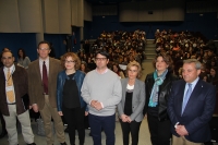 Autoridades que han intervenido en el acto de presentacin de las jornadas en la Facultad de Ciencias del Trabajo.