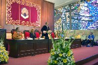 Un momento de la intervencin del rector en el acto de apertura de curso